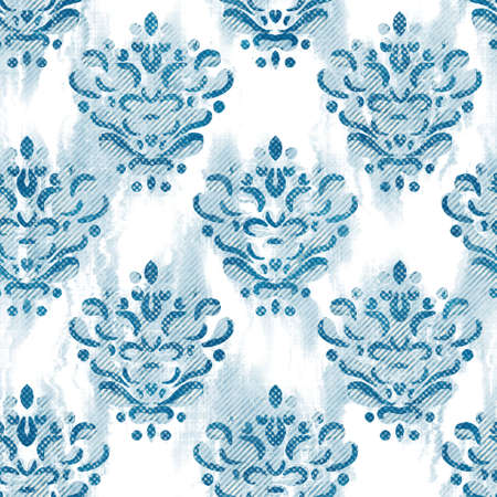 Seamless blue ink pen crosshatch blueprint patternの写真素材