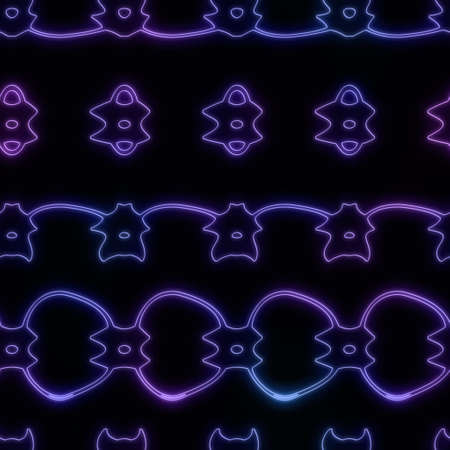 Neon light on black seamless repeat patternの写真素材