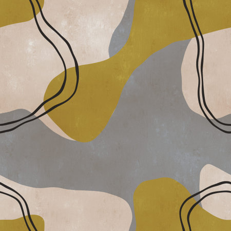 Seamless organic rounded curvy shapes naive design