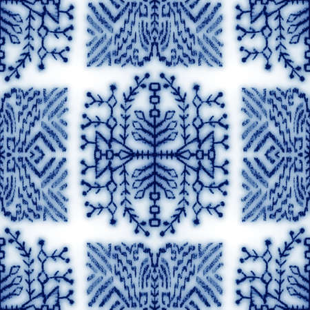 Seamless classic blue and white ceramic designの写真素材