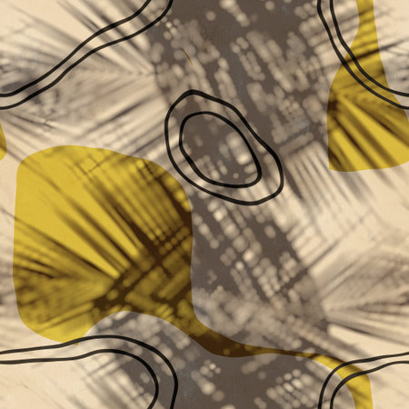 Seamless abstract print of botanical leaf shadows