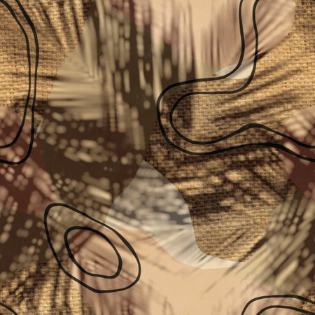 Seamless abstract print of botanical leaf shadowsの写真素材