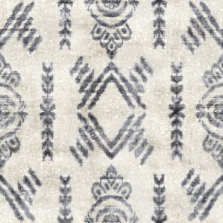 Seamless grungy tribal ethnic rug motif pattern.