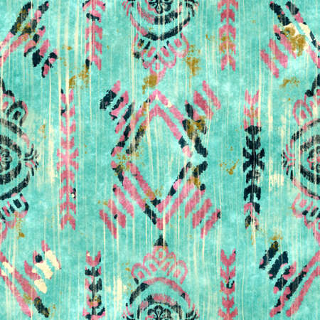 Seamless grungy tribal ethnic rug motif pattern.の写真素材