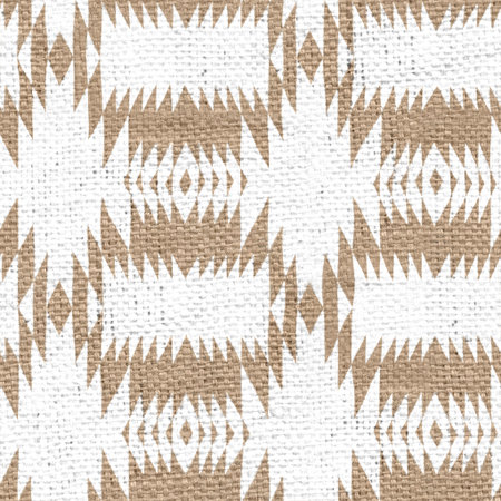 Seamless burlap with white paint pattern overlay