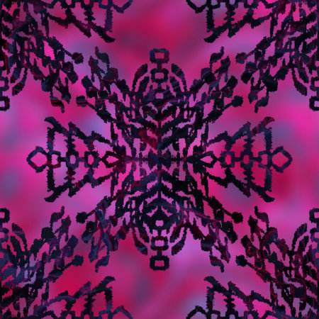 Seamless gradient tribal ethnic rug motif pattern.