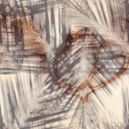 Seamless abstract print of botanical leaf shadowsの写真素材