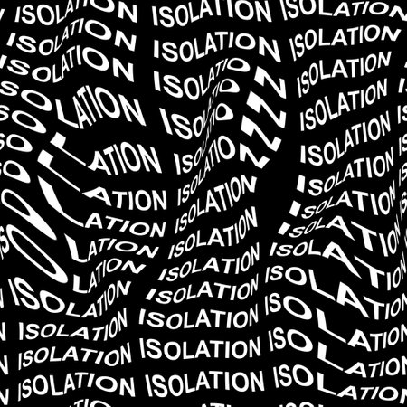 ISOLATION word warped, distorted, repeated, and arranged into seamless pattern backgroundの写真素材