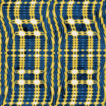 Seamless abstract vibrant blue and yellow pattern for print