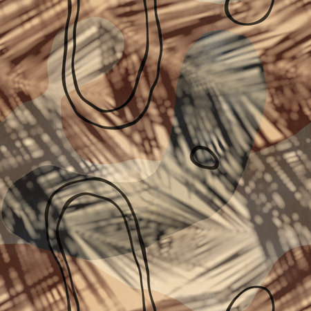 Seamless abstract print of botanical leaf shadows