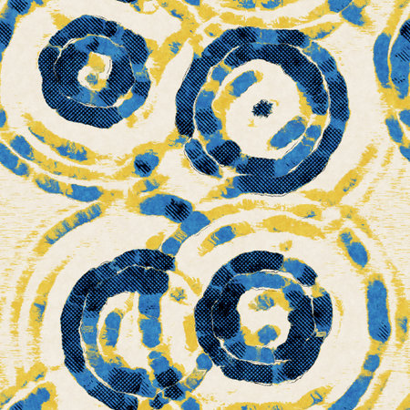 Seamless abstract vibrant blue and yellow pattern for print