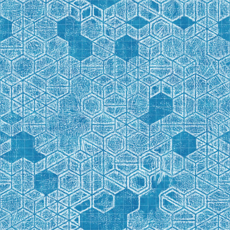 Seamless bright blue blueprint pattern for textile and print