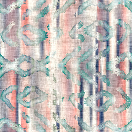 Seamless pastel batik pattern swatch for print with abstract hand drawn motifs