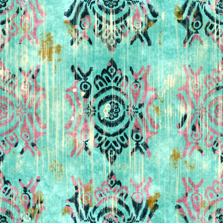Seamless grungy tribal ethnic rug motif pattern.の写真素材