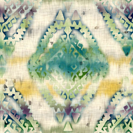 Seamless batik surface pattern swatch for print in cool pastel colorsの写真素材
