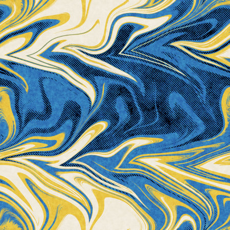 Seamless abstract vibrant blue and yellow pattern for printの写真素材