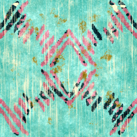 Seamless grungy tribal ethnic rug motif pattern.