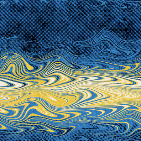 Seamless abstract vibrant blue and yellow pattern for print