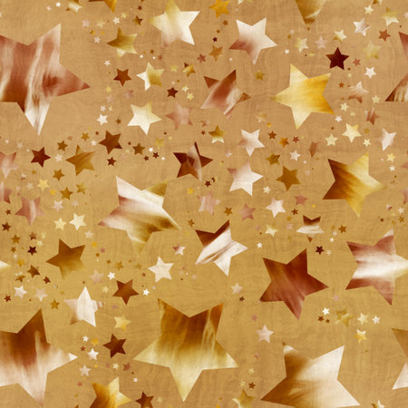 Seamless pattern of star motif in intricate colors and textureの写真素材