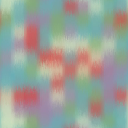 Seamless blurred fuzzy tribal ikat pattern for surface design and printのイラスト素材