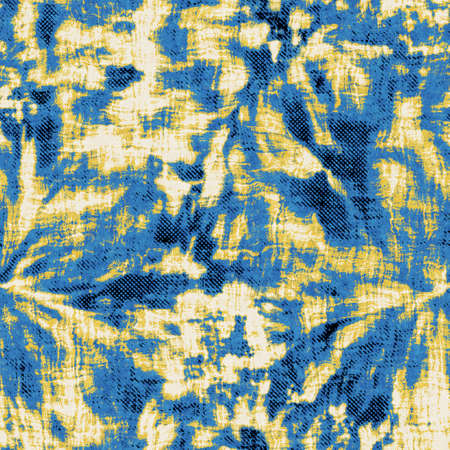 Seamless abstract vibrant blue and yellow pattern for printの写真素材