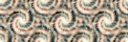 Seamless funky 1970s tie dye border motif pattern for surface design and print