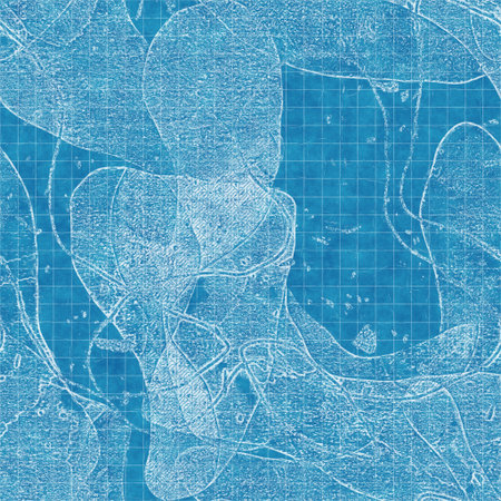 Seamless bright blue blueprint pattern for textile and print