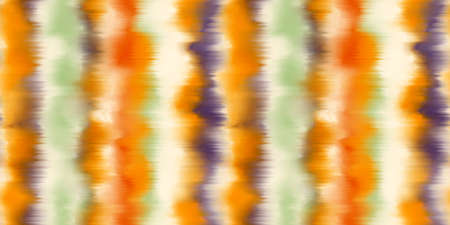 Seamless funky striped tie dye motif print border for surface design and printの写真素材