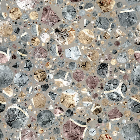 Seamless modern abstract random terrazzo pattern swatch