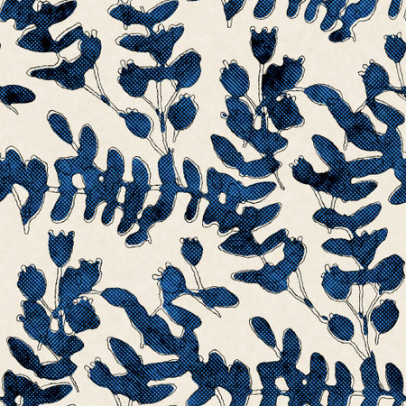 Seamless abstract vibrant blue and yellow pattern for print