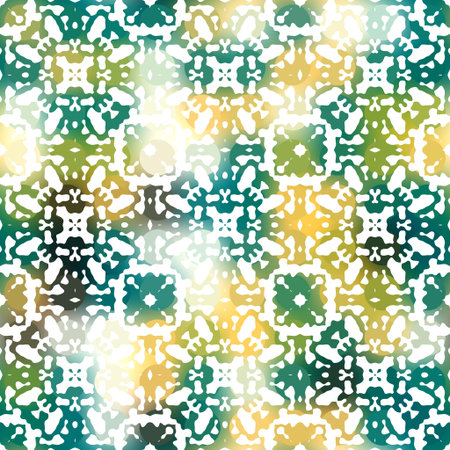 Seamless white on color interior wall tile style surface pattern design for print