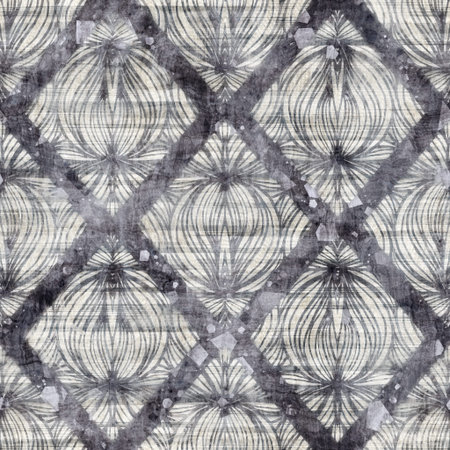 Seamless gray and cream grungy damask pattern for surface design and print