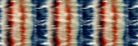 Seamless funky striped tie dye motif print border for surface design and print