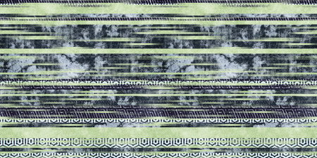 Seamless tribal ethnic stripe grungy border surface pattern design for print
