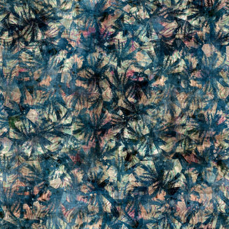 Seamless elegant mixed media pattern in navy, blue, pink, and creamの写真素材