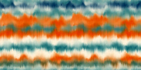 Seamless funky striped tie dye motif print border for surface design and printの写真素材