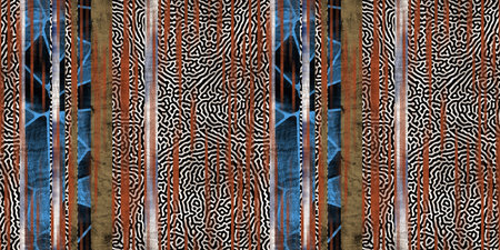 Seamless tribal ethnic stripe grungy border surface pattern design for print