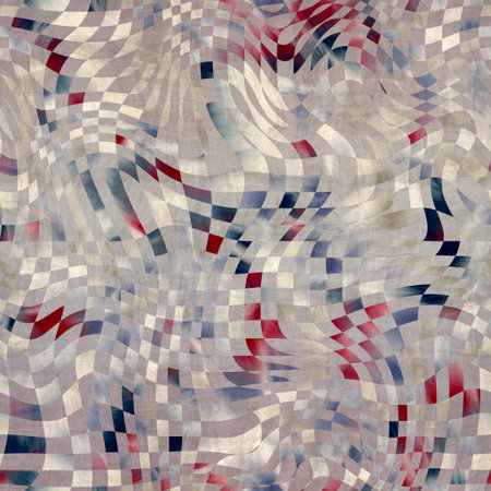 Seamless abstract wavy distorted check pattern for print