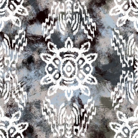 Seamless neutral and white grungy classic abstract surface pattern design for print.の写真素材