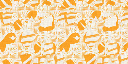 Seamless two tone hand drawn brushed effect pattern border swatch