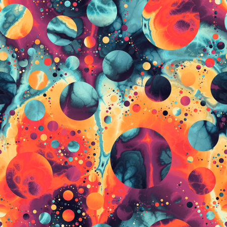 Seamless pattern of marbled orbs that gives a dreamy fantasy mysterious feel.