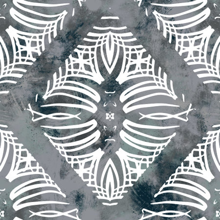 Seamless neutral and white grungy classic abstract surface pattern design for print.