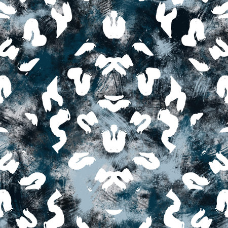 Seamless navy blue and white abstract grungy seamless surface pattern design for print