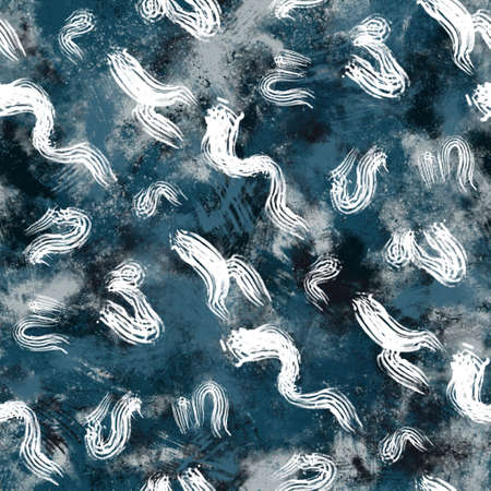 Seamless navy blue and white abstract grungy seamless surface pattern design for printの写真素材