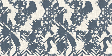 Seamless two tone hand drawn brushed effect pattern border swatch