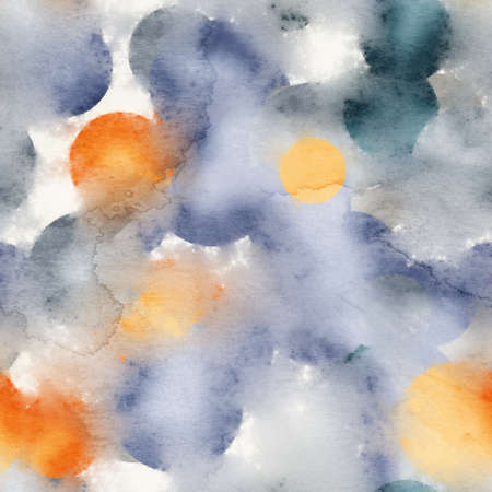 Seamless geo watercolor wet on wet bleed surface pattern design for printの写真素材