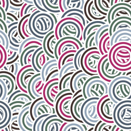 Seamless concentric circle in retro colors surface pattern design for print.の写真素材