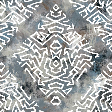 Seamless neutral and white grungy classic abstract surface pattern design for print.の写真素材
