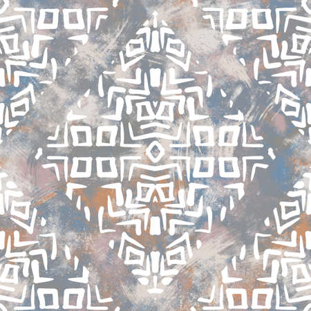 Seamless neutral and white grungy classic abstract surface pattern design for print.の写真素材