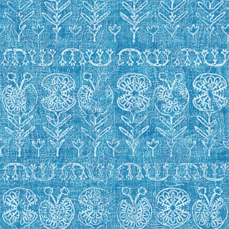 Seamless bright blue blueprint pattern for textile and print
